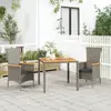Image de vidaXL Ensemble à manger de jardin 3 pcs coussins gris résine tressée