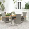 Image de vidaXL Ensemble à manger de jardin 5 pcs coussins gris résine tressée