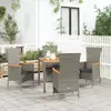 Image de vidaXL Ensemble à manger de jardin 5 pcs coussins gris résine tressée