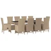 Image de vidaXL Ensemble à Manger de Jardin et Coussins 11 pcs Beige Poly rotin, Ensemble de Salle à Manger, Ensemble de Salle à Manger d'extérieur, Ensemble de mobilier d'extérieur