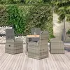 Image de vidaXL Ensemble à manger de jardin 5 pcs coussins gris résine tressée