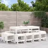 Image de vidaXL Ensemble à manger de jardin 13 pcs blanc bois de pin massif
