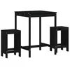 Image de vidaXL Ensemble de Bar de Jardin 3 pcs Noir Bois de pin Massif, Ensemble de pub, Ensemble de Bar de Patio, Ensemble de Table de pub