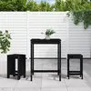 Image de vidaXL Ensemble de bar de jardin 3 pcs noir bois de pin massif