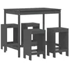 Image de vidaXL Ensemble de Bar de Jardin 5 pcs Gris Bois de pin Massif, Ensemble de pub, Ensemble de Bar de Patio, Ensemble de Table de pub