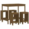 Image de vidaXL Ensemble de Bar de Jardin 5 pcs Marron Miel Bois de pin Massif, Ensemble de pub, Ensemble de Bar de Patio, Ensemble de Table de pub
