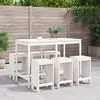 Image de vidaXL Ensemble de bar de jardin 7 pcs blanc bois de pin massif