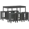 Image de vidaXL Ensemble de Bar de Jardin 7 pcs Gris Bois de pin Massif, Ensemble de pub, Ensemble de Bar de Patio, Ensemble de Table de pub