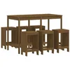 Image de vidaXL Ensemble de Bar de Jardin 7 pcs Marron Miel Bois de pin Massif, Ensemble de pub, Ensemble de Bar de Patio, Ensemble de Table de pub