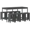 Image de vidaXL Ensemble de Bar de Jardin 9 pcs Gris Bois de pin Massif, Ensemble de pub, Ensemble de Bar de Patio, Ensemble de Table de pub