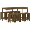 Image de vidaXL Ensemble de Bar de Jardin 9 pcs Marron Miel Bois de pin Massif, Ensemble de pub, Ensemble de Bar de Patio, Ensemble de Table de pub