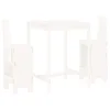 Image de vidaXL Ensemble de Bar de Jardin 3 pcs Blanc Bois de pin Massif