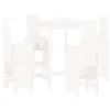 Image de vidaXL Ensemble de Bar de Jardin 5 pcs Blanc Bois Massif de pin, Ensemble de pub, Ensemble de Bar de Patio, Ensemble de Table de pub