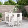 Image de vidaXL Ensemble de bar de jardin 5 pcs blanc bois massif de pin