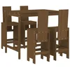 Image de vidaXL Ensemble de Bar de Jardin 5 pcs Marron Miel Bois de pin Massif, Ensemble de pub, Ensemble de Bar de Patio, Ensemble de Table de pub