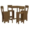 Image de vidaXL Ensemble de Bar de Jardin 5 pcs Marron Miel Bois de pin Massif, Ensemble de pub, Ensemble de Bar de Patio, Ensemble de Table de pub