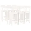 Image de vidaXL Ensemble de Bar de Jardin 7 pcs Blanc Bois de pin Massif, Ensemble de pub, Ensemble de Bar de Patio, Ensemble de Table de pub