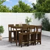 Image de vidaXL Ensemble de bar de jardin 7 pcs marron miel bois de pin massif