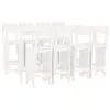 Image de vidaXL Ensemble de Bar de Jardin 9 pcs Blanc Bois de pin Massif, Ensemble de pub, Ensemble de Bar de Patio, Ensemble de Table de pub