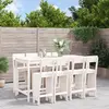 Image de vidaXL Ensemble de bar de jardin 9 pcs blanc bois de pin massif