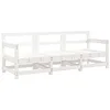 Image de vidaXL Salon de Jardin 3 pcs, Ensemble de Canapés, Sièges avec Dossier et Accoudoir, Meubles de Terrasse Patio Extérieur, Blanc Bois Massif de Pin