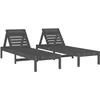 Image de vidaXL Lot de 2 Chaises Longues, Bain de Soleil, Transat de Terrasse, Siège de Jardin Patio Balcon Extérieur, Gris Bois Massif de Pin