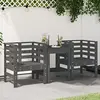 Image de vidaXL Chaises de jardin lot de 2 gris 61,5x53x71cm bois de pin massif