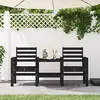 Image de vidaXL Banc de jardin avec table 2 places noir bois massif de pin
