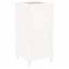 Image de vidaXL Jardinière, Bac à Fleurs, Pot de Plantes, Lit Surélevé, Décoration de Jardin Patio Terrasse Extérieur, Blanc 40x40x78 cm Bois Massif de Pin