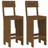 Image de vidaXL Lot de 2 Tabourets de Bar, Chaise de Pub, Siège de Bistrot, Meuble de Terrasse Balcon Patio Jardin Extérieur, Marron Miel Bois Massif de Pin