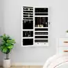 Image de vidaXL Armoire à bijoux avec miroir et éclairage LED mural blanc