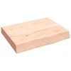 Image de vidaXL Étagère Murale, Dessus de Table avec Bord Vivant, Tablette Suspendue avec Rangement, Rustique, Bois de Chêne Massif Non Traité