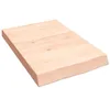 Image de vidaXL Étagère Murale, Dessus de Table avec Bord Vivant, Tablette Suspendue avec Rangement, Rustique, Bois de Chêne Massif Non Traité