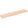 Image de vidaXL Étagère Murale, Dessus de Table avec Bord Vivant, Tablette Suspendue avec Rangement, Rustique, Bois de Chêne Massif Non Traité