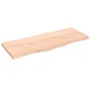 Image de vidaXL Étagère Murale, Dessus de Table avec Bord Vivant, Tablette Suspendue avec Rangement, Rustique, Bois de Chêne Massif Non Traité