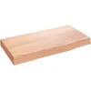 Image de vidaXL Étagère Murale, Dessus de Table avec Bord Vivant, Tablette Suspendue Flottante, Rustique, Marron Clair Bois Chêne Massif Traité