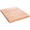 Image de vidaXL Étagère Murale, Dessus de Table avec Bord Vivant, Tablette Suspendue Flottante, Rustique, Marron Clair Bois Chêne Massif Traité