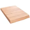 Image de vidaXL Étagère Murale, Dessus de Table avec Bord Vivant, Tablette Suspendue Flottante, Rustique, Marron Clair Bois Chêne Massif Traité