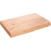 Image de vidaXL Étagère Murale, Dessus de Table avec Bord Vivant, Tablette Suspendue Flottante, Rustique, Marron Clair Bois Chêne Massif Traité