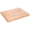 Image de vidaXL Étagère Murale, Dessus de Table avec Bord Vivant, Tablette Suspendue Flottante, Rustique, Marron Clair Bois Chêne Massif Traité