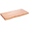Image de vidaXL Étagère Murale, Dessus de Table avec Bord Vivant, Tablette Suspendue Flottante, Rustique, Marron Clair Bois Chêne Massif Traité