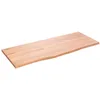 Image de vidaXL Étagère Murale, Dessus de Table avec Bord Vivant, Tablette Suspendue Flottante, Rustique, Marron Clair Bois Chêne Massif Traité