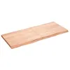 Image de vidaXL Étagère Murale, Dessus de Table avec Bord Vivant, Tablette Suspendue Flottante, Rustique, Marron Clair Bois Chêne Massif Traité