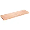 Image de vidaXL Étagère Murale, Dessus de Table avec Bord Vivant, Tablette Suspendue Flottante, Rustique, Marron Clair Bois Chêne Massif Traité