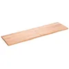 Image de vidaXL Étagère Murale, Dessus de Table avec Bord Vivant, Tablette Suspendue Flottante, Rustique, Marron Clair Bois Chêne Massif Traité