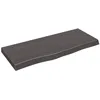 Image de vidaXL Étagère Murale, Dessus de Table avec Bord Vivant, Tablette Suspendue Flottante, Rustique, Marron Foncé Bois Chêne Massif Traité