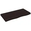Image de vidaXL Étagère Murale, Dessus de Table avec Bord Vivant, Tablette Suspendue Flottante, Rustique, Marron Foncé Bois Chêne Massif Traité