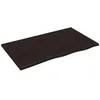 Image de vidaXL Étagère Murale, Dessus de Table avec Bord Vivant, Tablette Suspendue Flottante, Rustique, Gris Foncé Bois Chêne Massif Traité