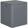 Image de vidaXL Boîte de Rangement de Jardin Gris PP rotin 90 L, boîte de Rangement, Coffre à Outils, Coffre de Rangement, boîte de Rangement extérieure