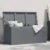 Image de vidaXL Boîte de rangement de jardin gris PP rotin 270 L